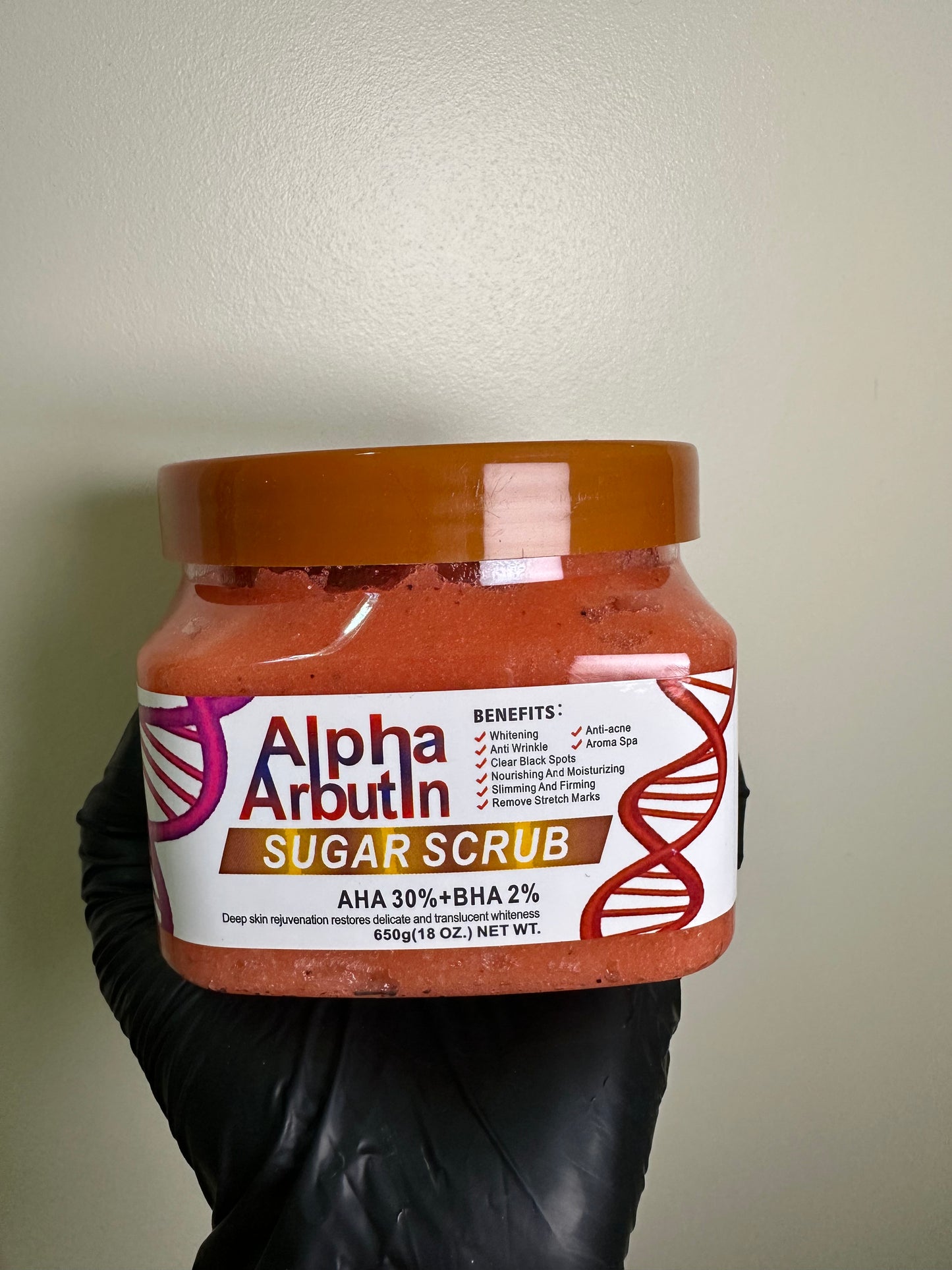 Alpha arbutin sugar scrub with AHA and BHA 650g