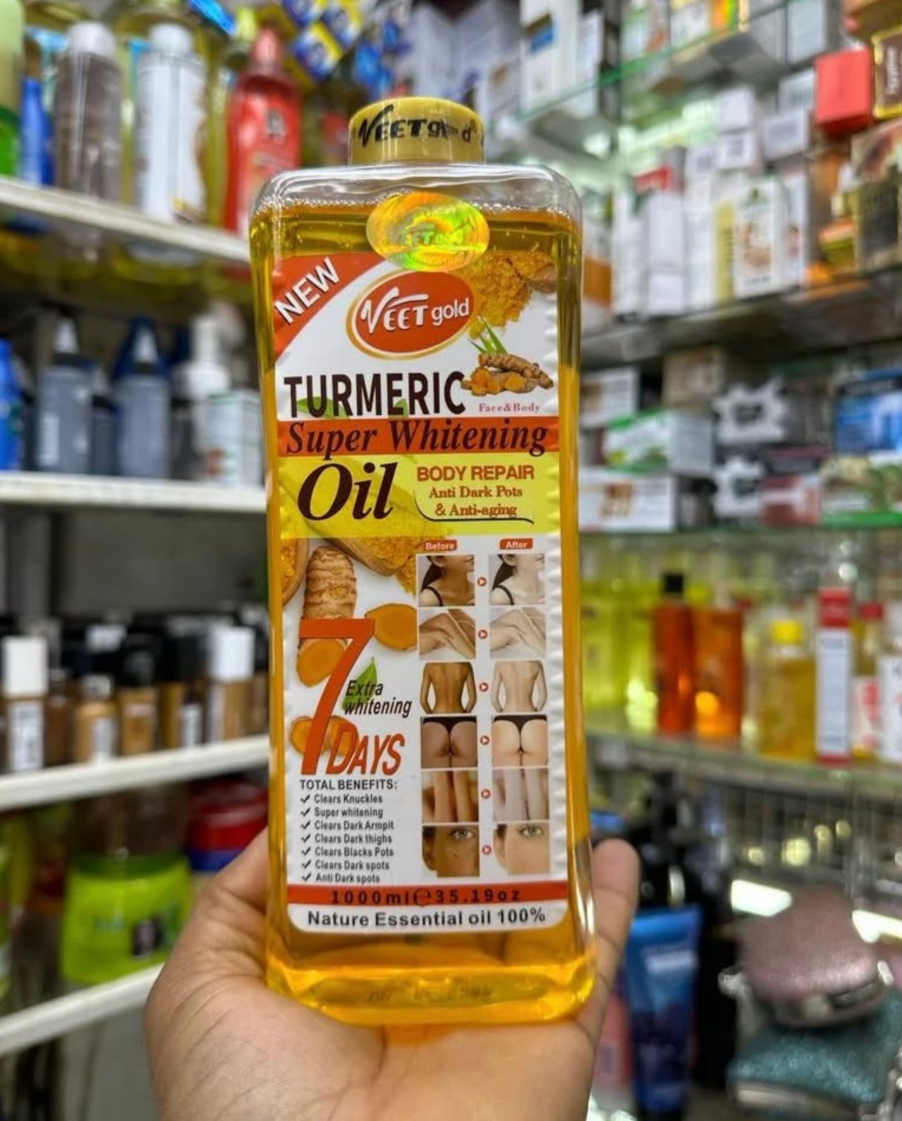 Veet gold tumeric whitening oil 1000ml