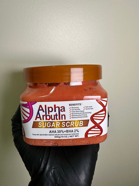 Alpha arbutin sugar scrub with AHA and BHA 650g