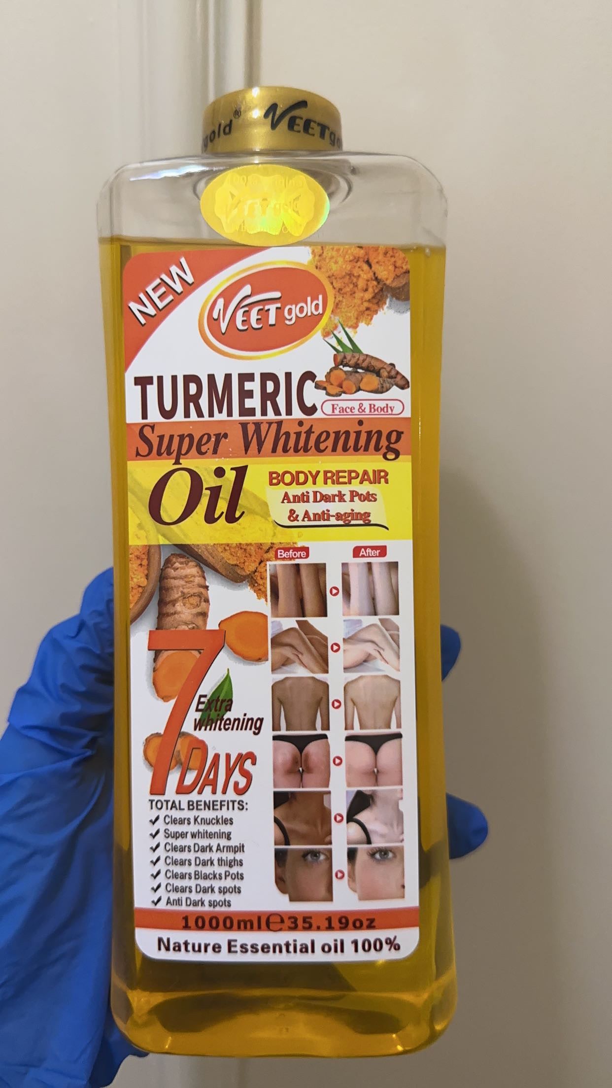Veet gold tumeric whitening oil 1000ml