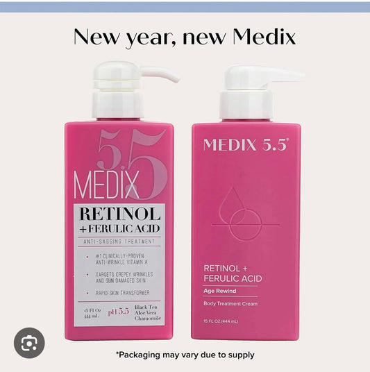 Medix 5.5 retinol and ferulic acid body lotion 444ml