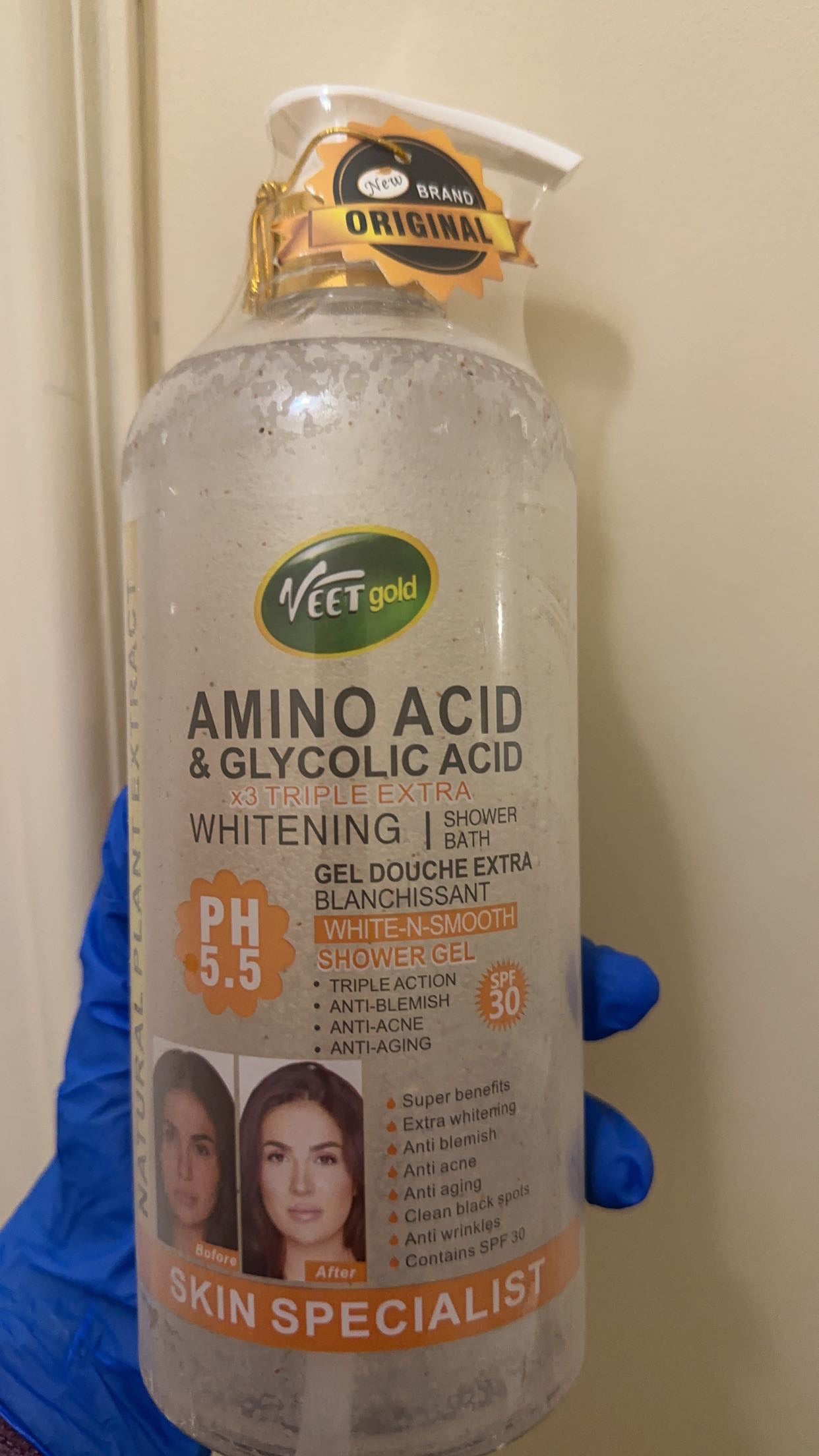 Veet gold amino acid and glycolic acid body wash 1000ml