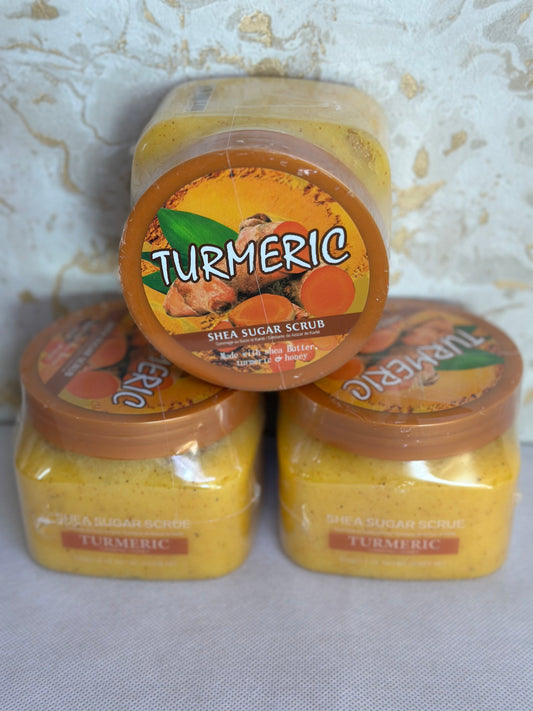 Tumeric , honey & shea butter scrub 610g